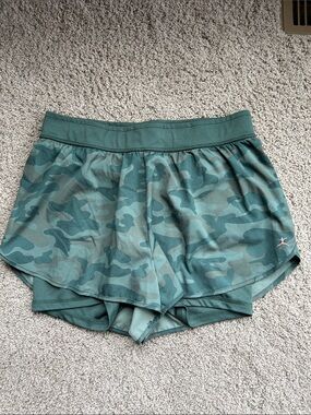 Danskin Olive Green Camo Athletic Shorts